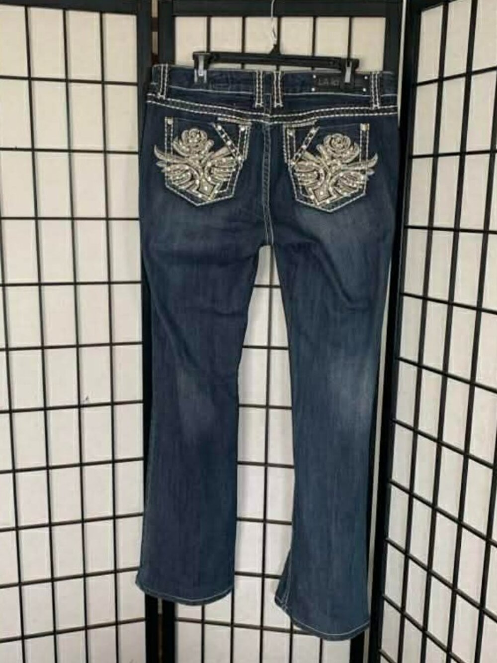 EUC LA Idol Dark Wash Blingy Denim Jeans size 13
